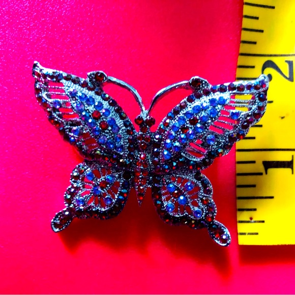 Formal Shiny Rhinestone Brooch Exquisite Butterfly Pin Party Sequins Colourful - Picture 11 of 13